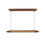Mernoe Wooden Chandelier L 47.2″ x H 59″ / L 120cm x H 150cm / Walnut wood color & Brass / Three-Color Changing Light
