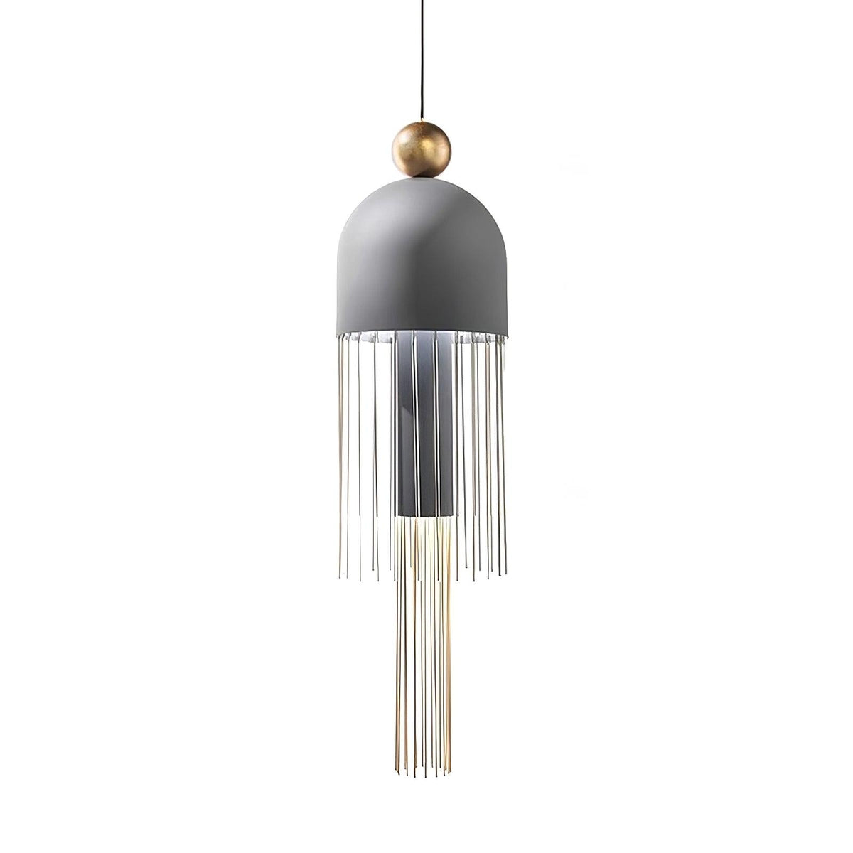 Metal Glass Pendant Light Style A ∅ 7.1″ x H 27.6″ / Dia 18cm x H 70cm / Grey / Warm Light Pendant light