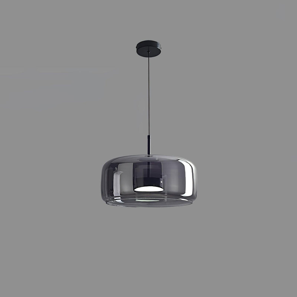 Metro Sphere Glass Pendant Lamp ? 15.1″ x H 9.8’’ / Dia 38cm x H 25cm / Black & Smoke grey / Warm Light Pendant light