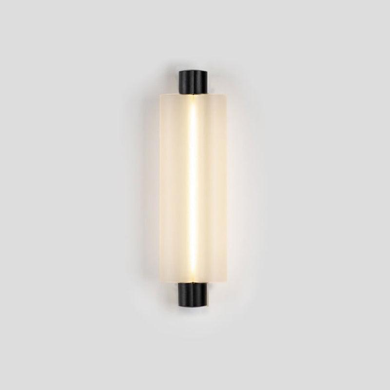 Metropol Wall Lamp ? 4.8″ x H 15″ / Dia 11cm x H 38cm / Black & Frosted White / Warm Light Wall lamp