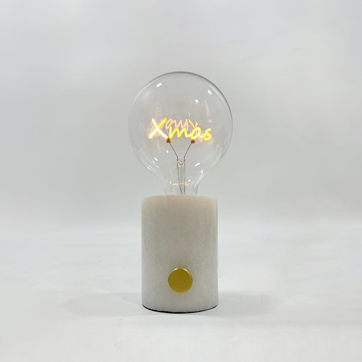 Very Nice Table Lamp Model A ∅ 4.7″ x H 9.8″ / Dia 12cm x H 25cm / White Marble & Clear / US plug Table lamp