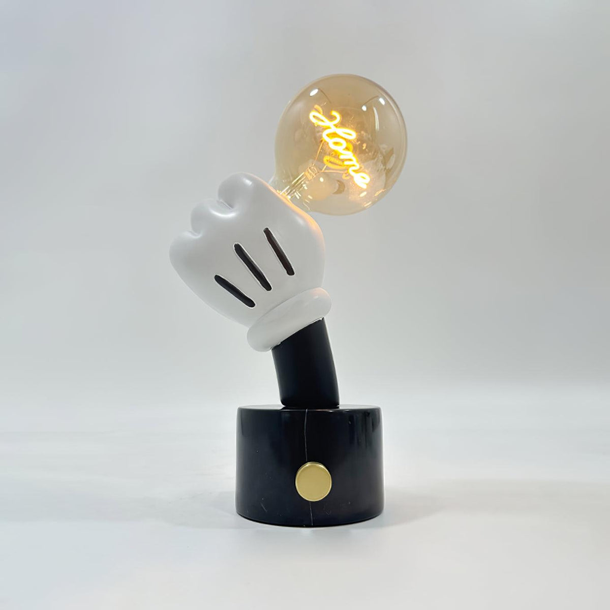 Very Nice Table Lamp Model B ∅ 9″ x H 15″ / Dia 23cm x H 38cm / Black Marble & Cognac / US plug Table lamp