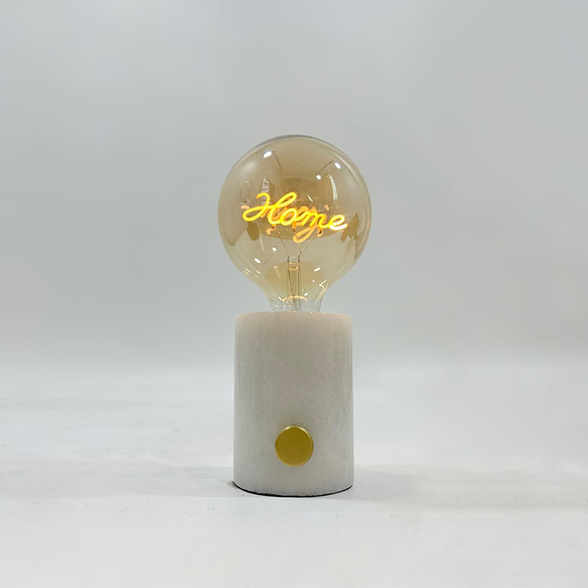 Very Nice Table Lamp Model A ∅ 4.7″ x H 9.8″ / Dia 12cm x H 25cm / White Marble & Cognac / US plug Table lamp