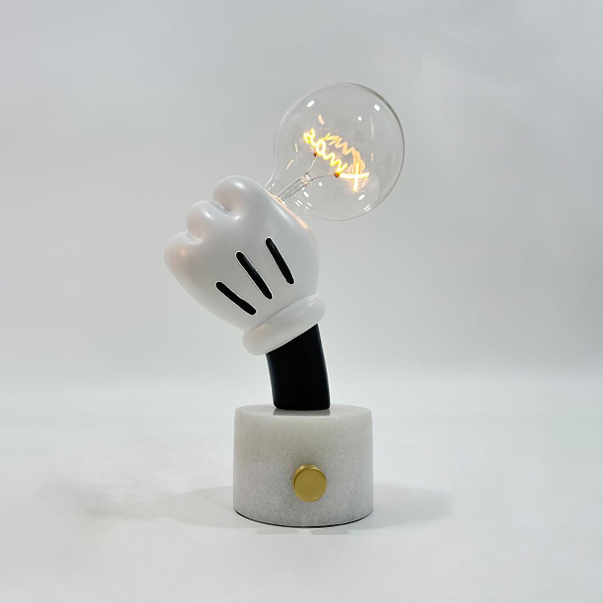 Very Nice Table Lamp Model B ∅ 9″ x H 15″ / Dia 23cm x H 38cm / White Marble & Clear / US plug Table lamp