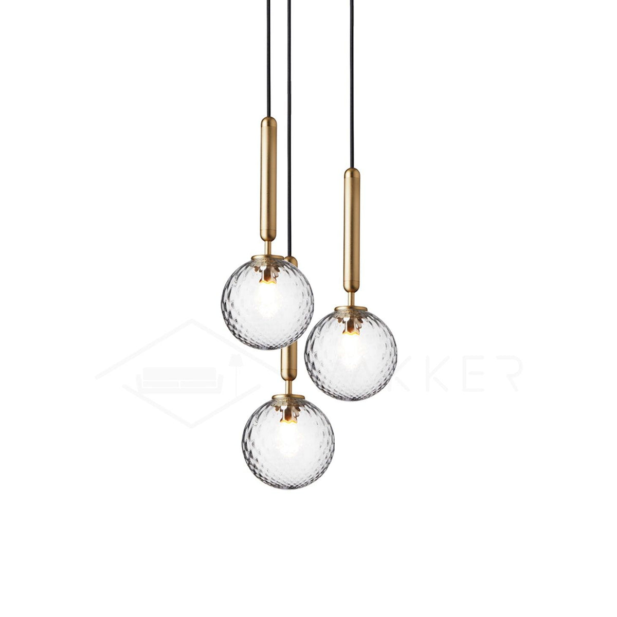 Miira Brass Pendant Light 3heads ? 7.9″ x H 59″ / Dia 20cm x H 150cm / Brass / Clear Pendant light