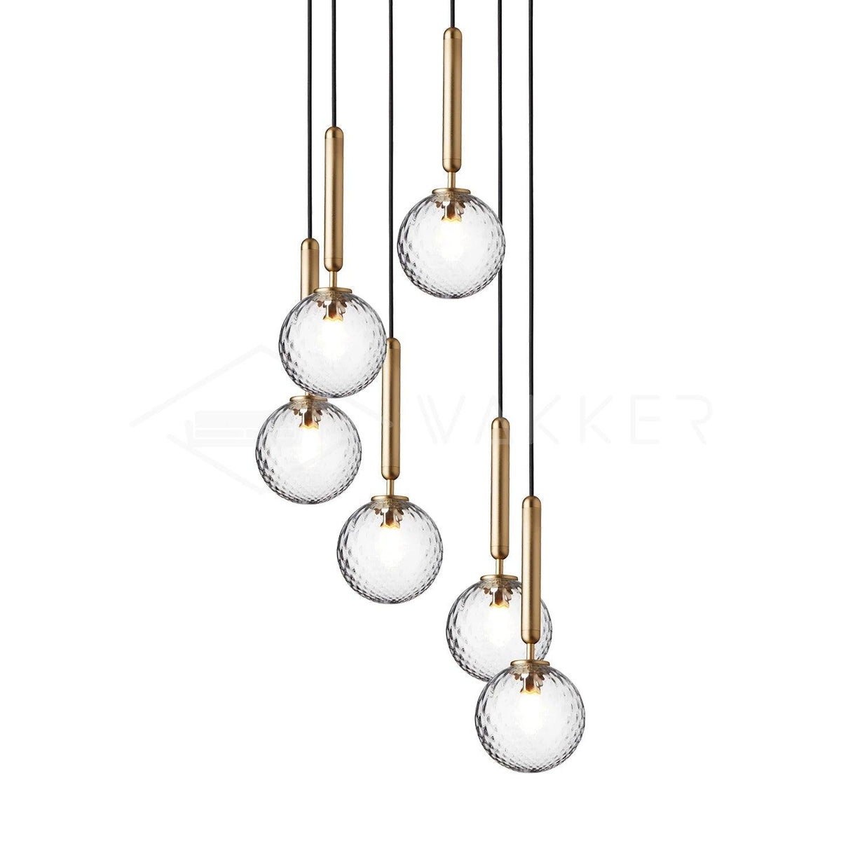 Miira Brass Pendant Light 6heads ? 11.8″ x H 59″ / Dia 30cm x H 150cm / Brass / Clear Pendant light