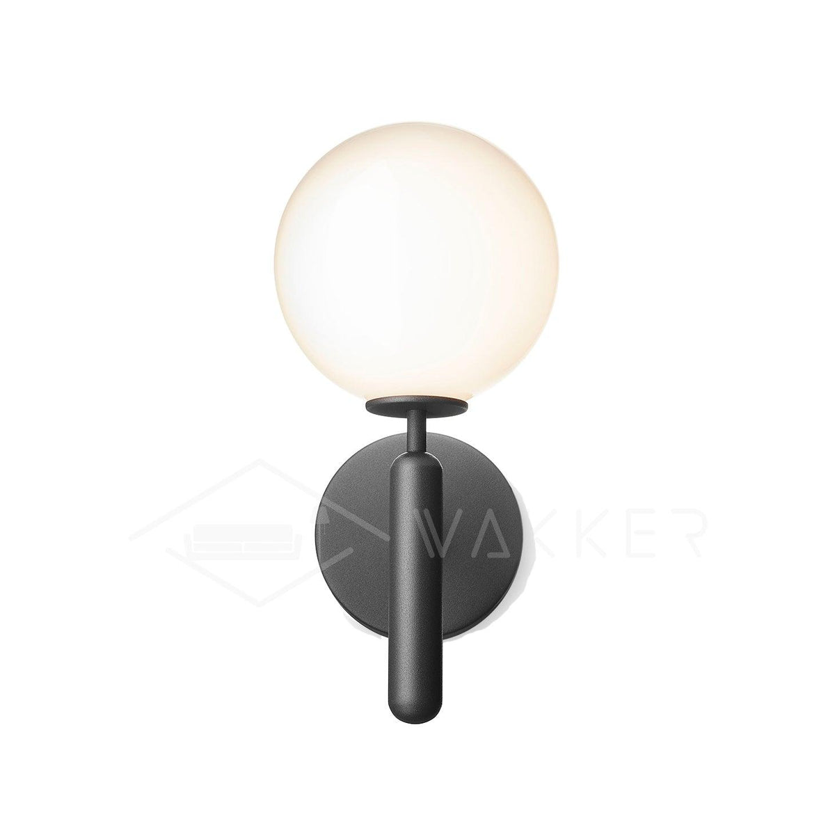 Scandiluxe Wall Light ? 5.9″ x H 13.4″ / Dia 15cm x H 34cm / Black / White Wall lamp