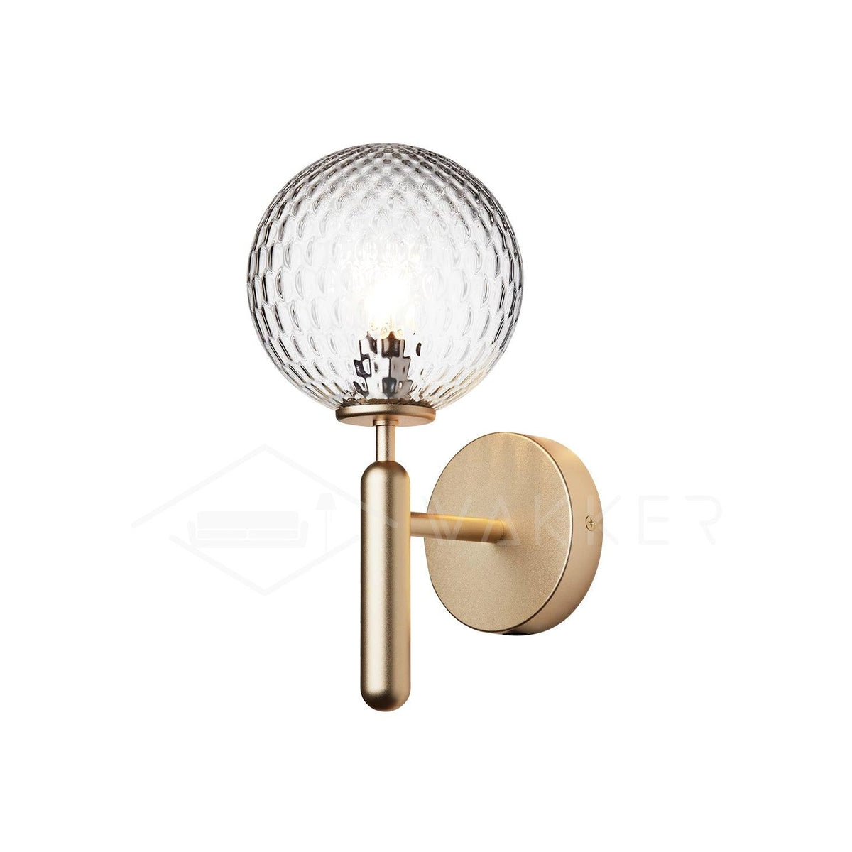 Scandiluxe Wall Light ? 5.9″ x H 13.4″ / Dia 15cm x H 34cm / Gold / Clear Wall lamp