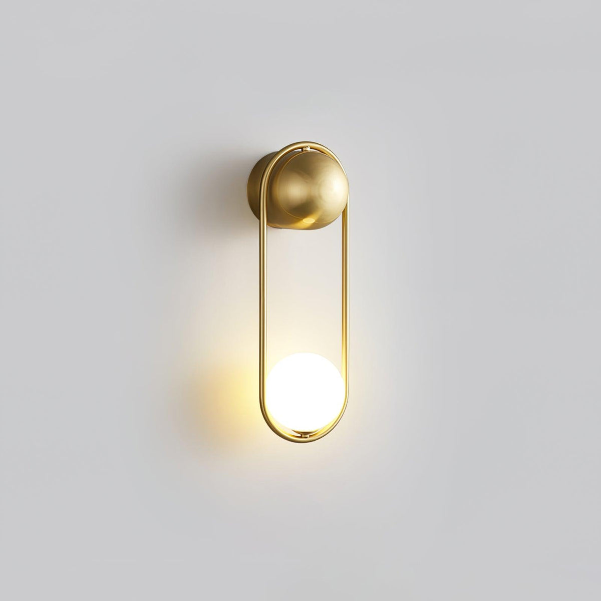 Mila Wall Lamp ? 5.9″ x H 18.1″ / Dia 15cm x H 46cm / Brass & White Wall lamp