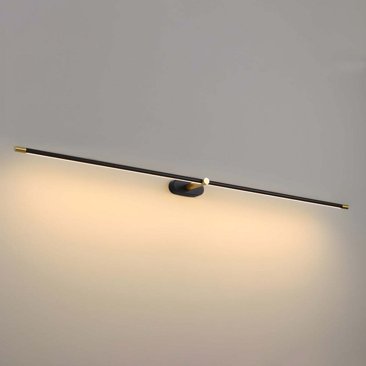 Minimalist Linear Wall Lamp ? 27″ x H 2″ / Black & Warm Light / Single Wall lamp