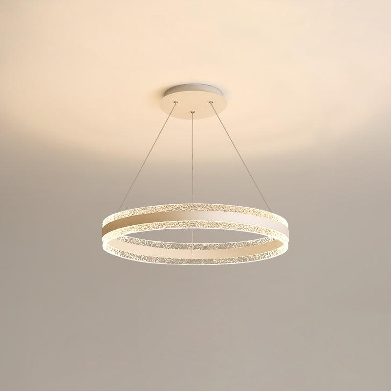 Modern Circle LED Chandelier Single Layer ? 23.6 x H 47.2″ / Dia 60cm x H 120cm / White / Three-color changing light
