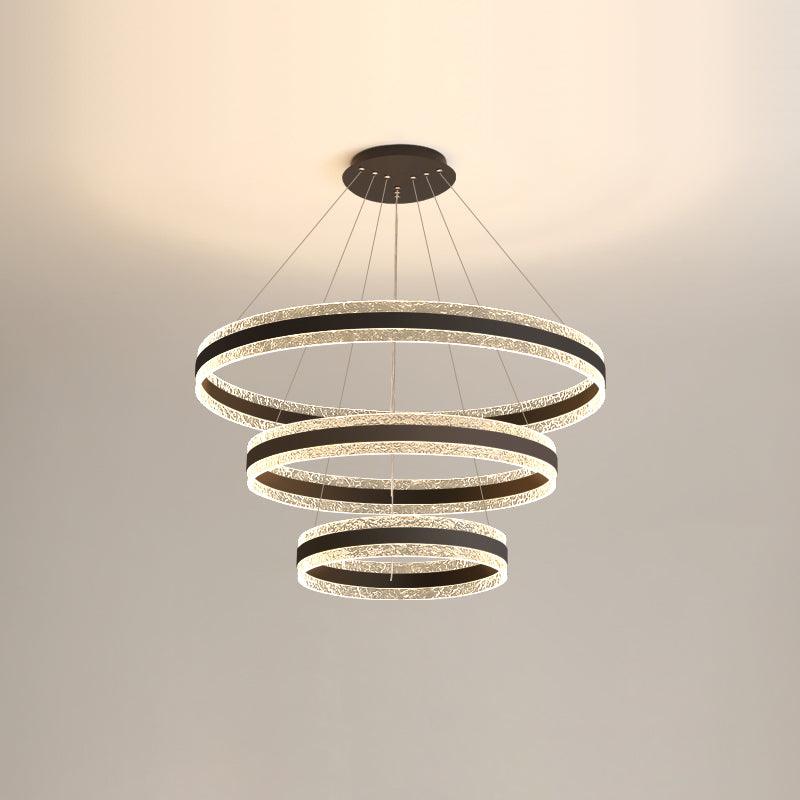 Modern Circle LED Chandelier Three Layers ? 19.7″ + ? 23.6″ + ? 31.5″ x H 47.2″ / Dia 40cm + Dia 60cm + Dia 80cm x H