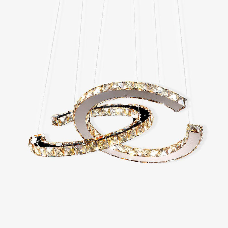 Modern Crystal Double C Chandelier Chandelier