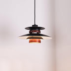 Modulo Layered Pendant Light ? 13.8″ x H 8.3″ / Dia 35cm x H 21cm / Black & Dark oak wood Pendant light