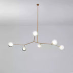 Molecular Glass Balls Chandelier 6 Heads ? 45.7″ x H 20.5″ / Gold & White Chandelier