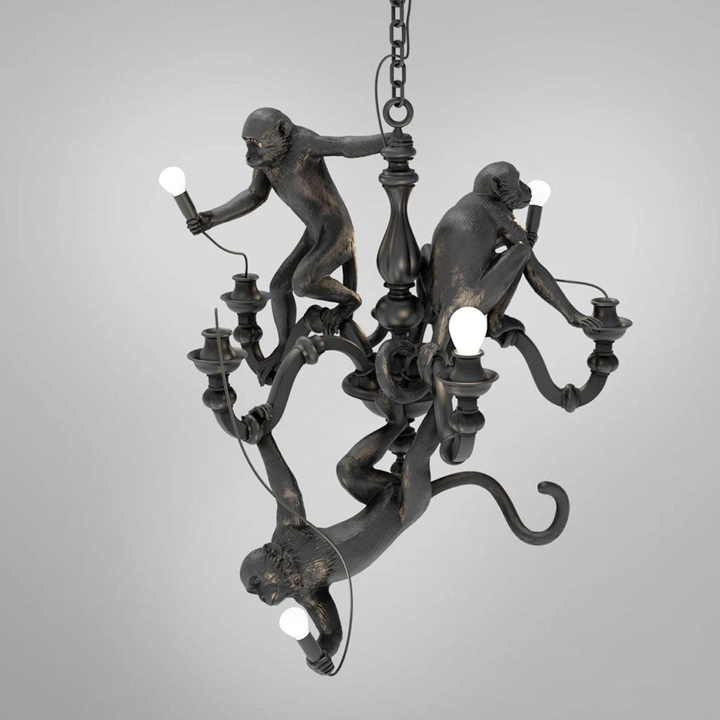 Monkey Chandelier ? 31.4″ x H 31.4″/ Dia 80cm x H 80cm / Black Chandelier