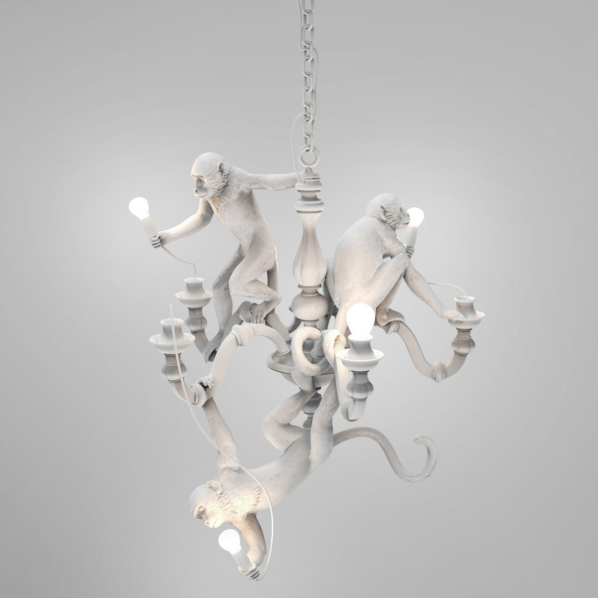 Monkey Chandelier ? 31.4″ x H 31.4″/ Dia 80cm x H 80cm / White Chandelier