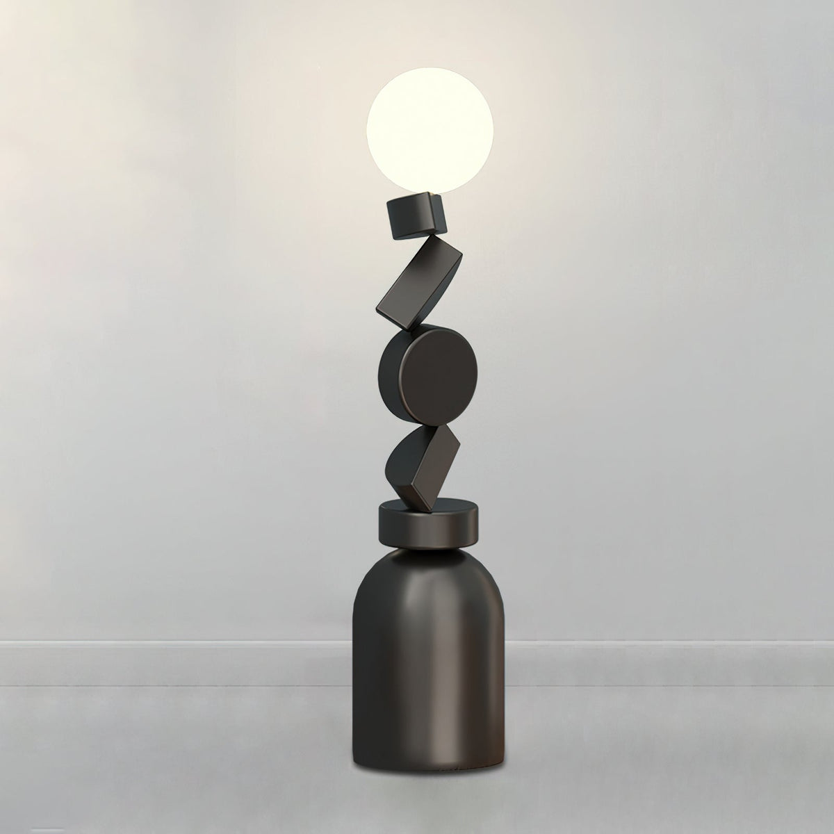 Monolith Cube Floor Lamp ? 11.8″ x H 55.1″ / Black & White / US Plug Floor lamp