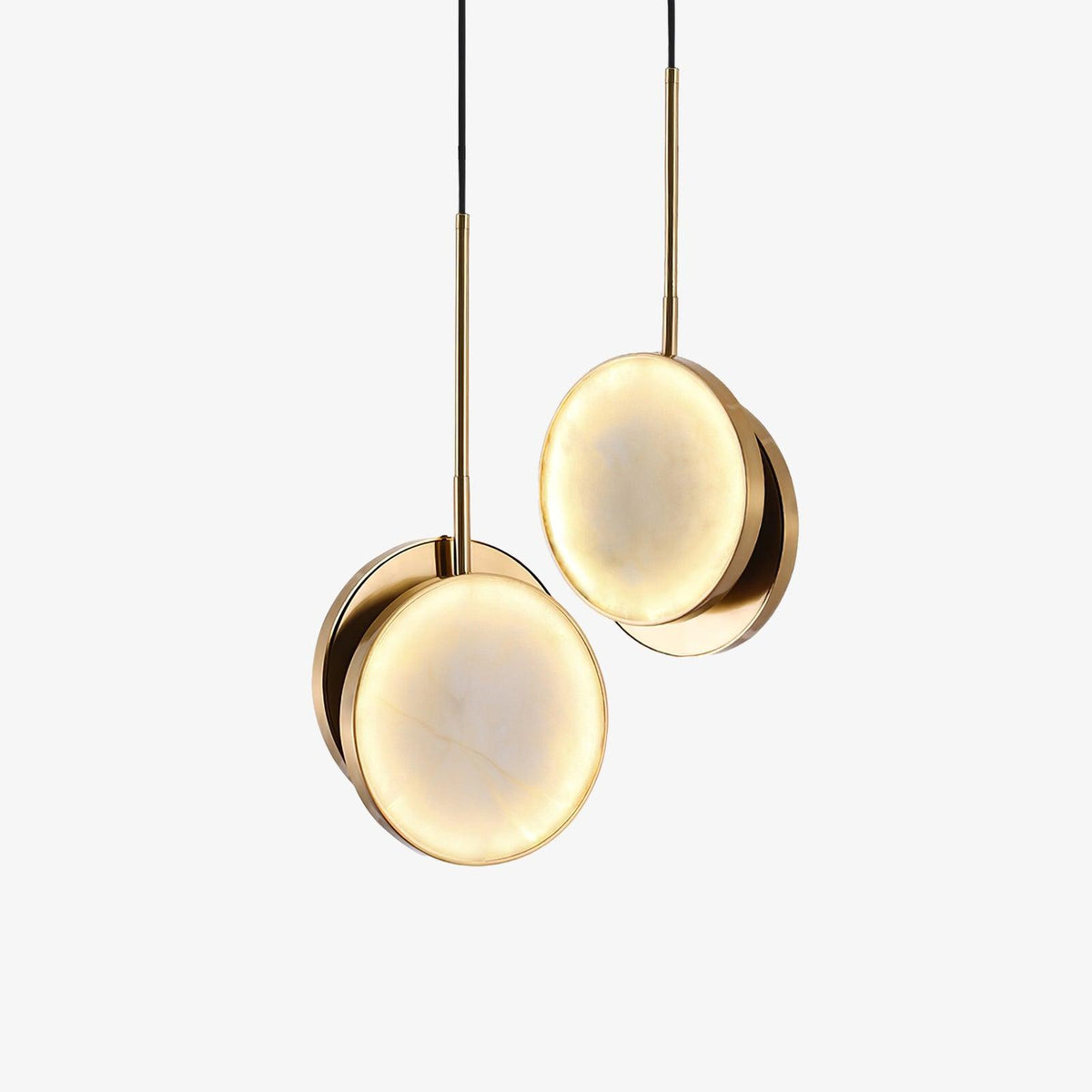 Moonshade Pendant Light ∅ 8.7″ x H 19.7″ / Dia 22cm x H 50cm / Brass + White Pendant light