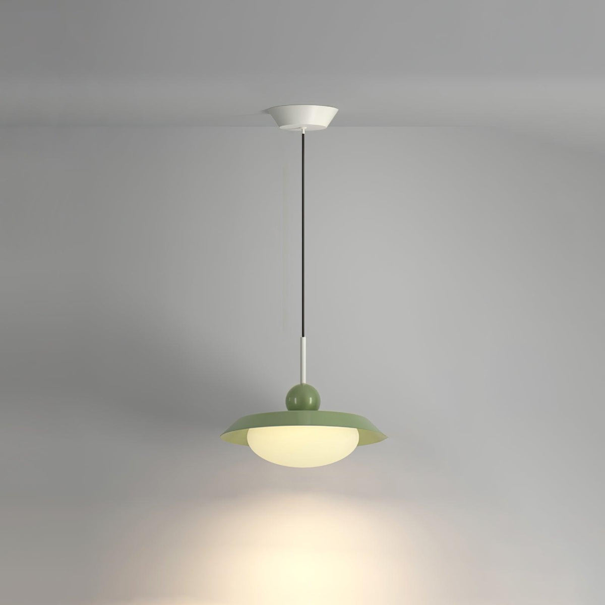 Morandi Layered Pendant Lamp 1 layer ? 15.7″ x H 8.7″ / Dia 40cm x H 22cm / Green / Three-Color Changing Light Pendant