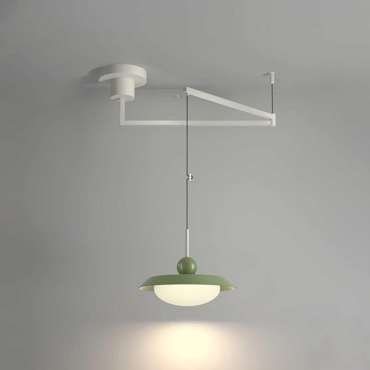 Morandi Layered Pendant Lamp 1 layer L 39.4″ x ? 15.7″ x H 8.7″ / L 100cm x Dia 40cm x H 22cm / Green / Three-Color