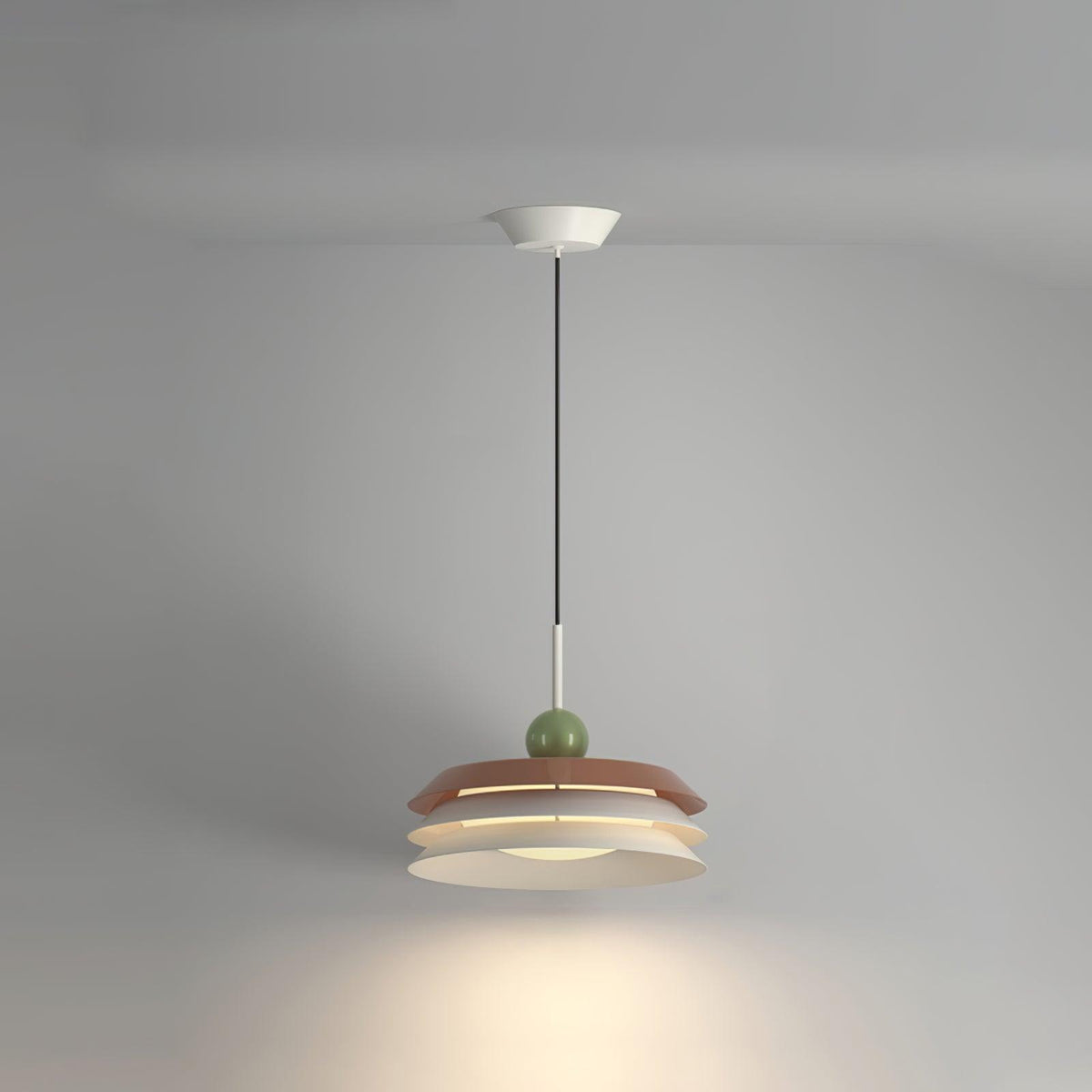 Morandi Layered Pendant Lamp 3 layers ? 15.7″ x H 9.1″ / Dia 40cm x H 23cm / Red / Three-Color Changing Light Pendant