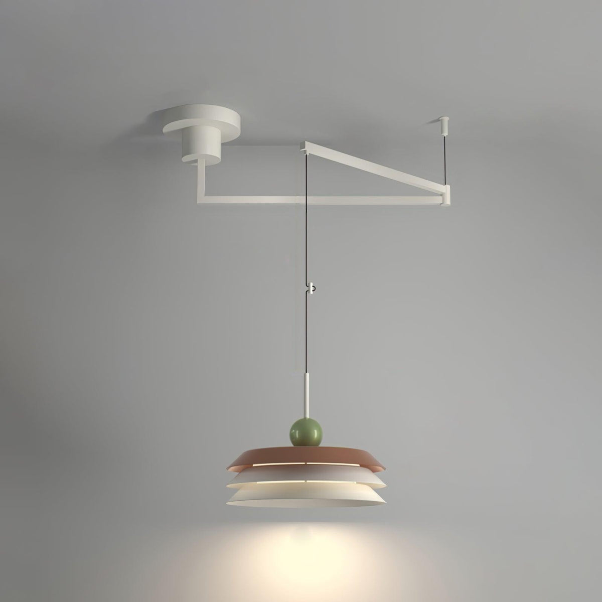 Morandi Layered Pendant Lamp 3 layers L 39.4″ x ? 15.7″ x H 9.1″ / L 100cm x Dia 40cm x H 23cm / Red / Three-Color
