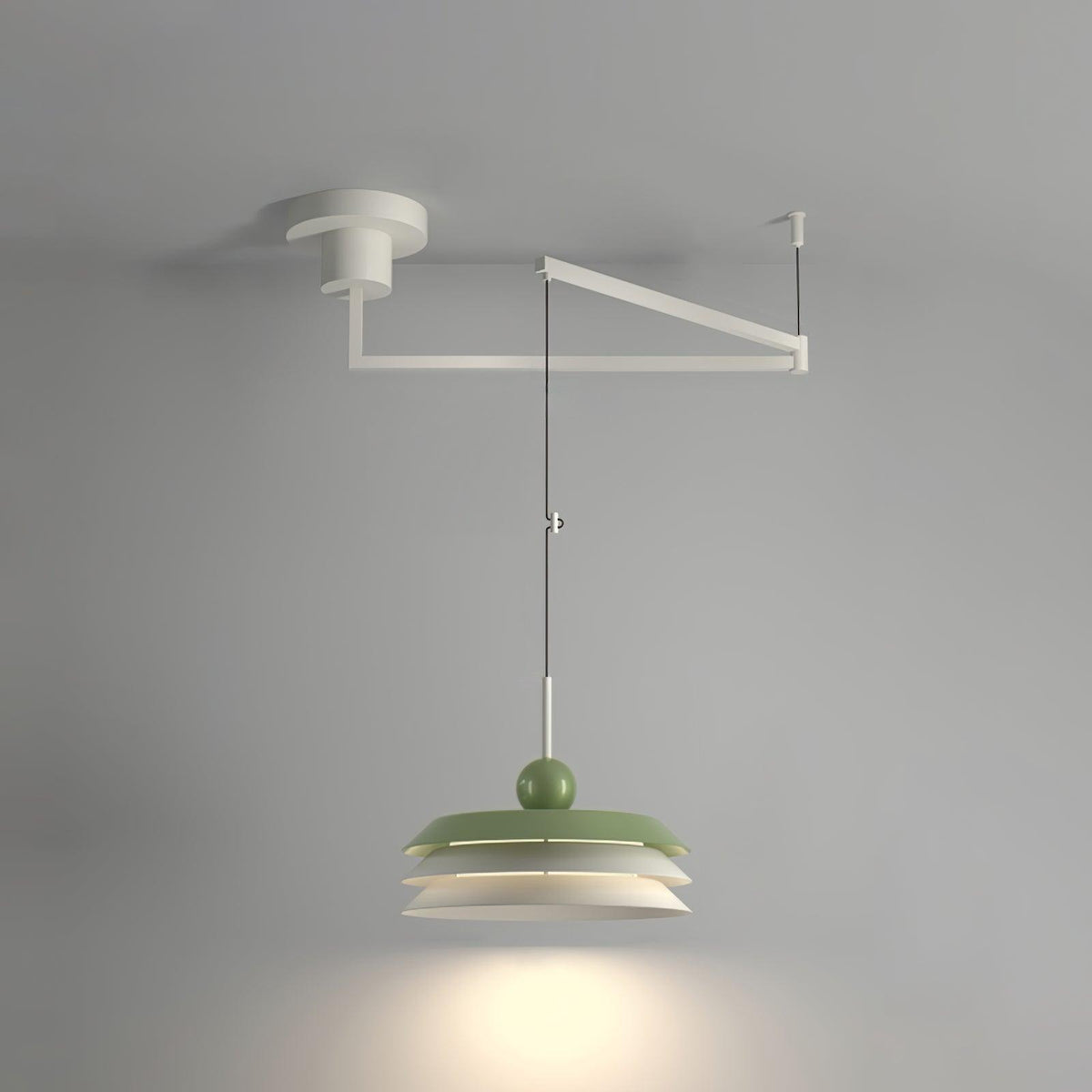 Morandi Layered Pendant Lamp 3 layers L 39.4″ x ? 15.7″ x H 9.1″ / L 100cm x Dia 40cm x H 23cm / Green / Three-Color