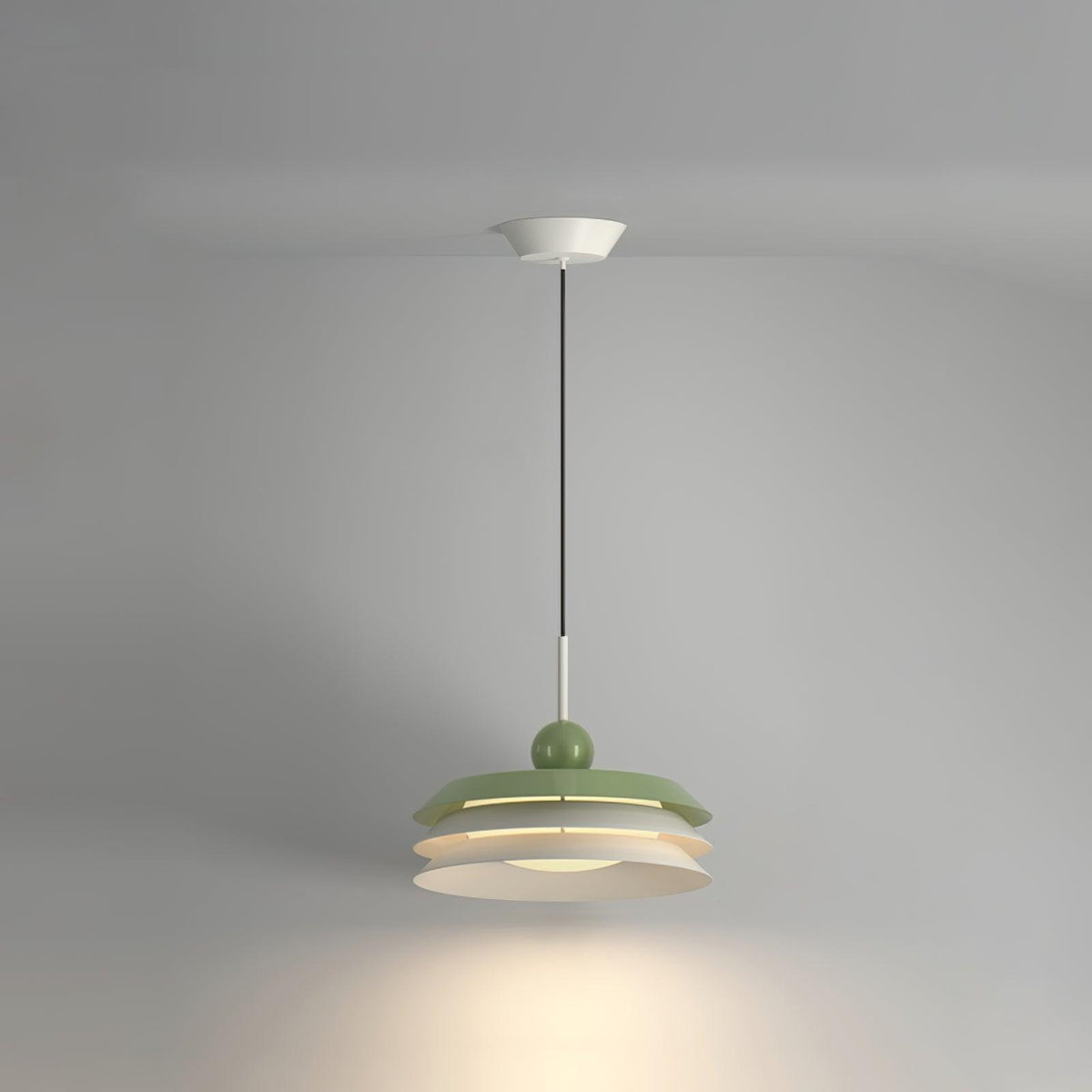 Morandi Layered Pendant Lamp 3 layers ? 15.7″ x H 9.1″ / Dia 40cm x H 23cm / Green / Three-Color Changing Light Pendant