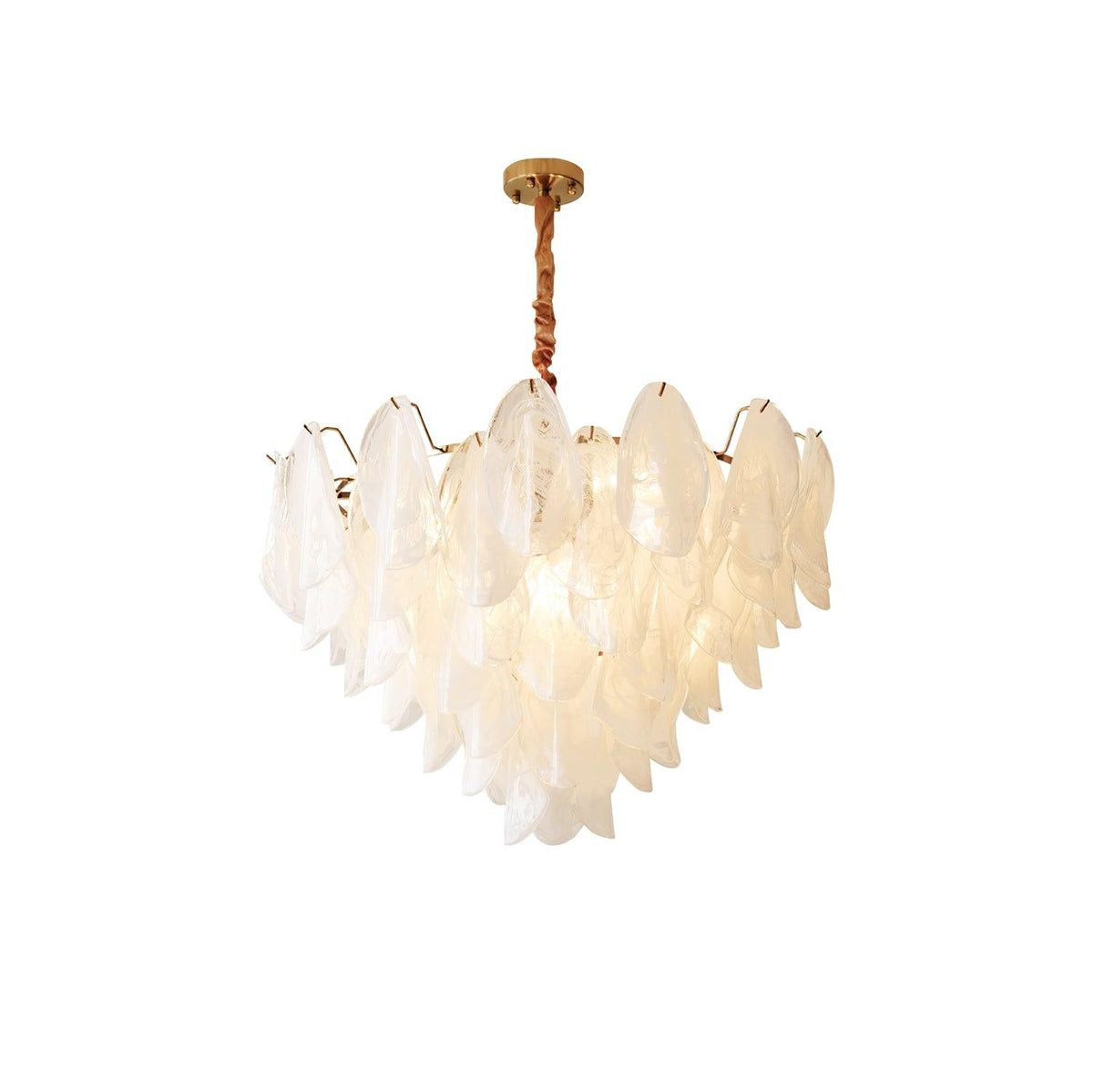 Multi Tier Cloud Glass Pendant Light ? 31.5″ x H 23.6″ / Dia 80cm x H 60cm / Brass & White Chandelier
