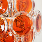 Murano Orange Disk Glass Chandelier ? 19.7″ x H 21.3″ / Chrome & Orange Chandelier