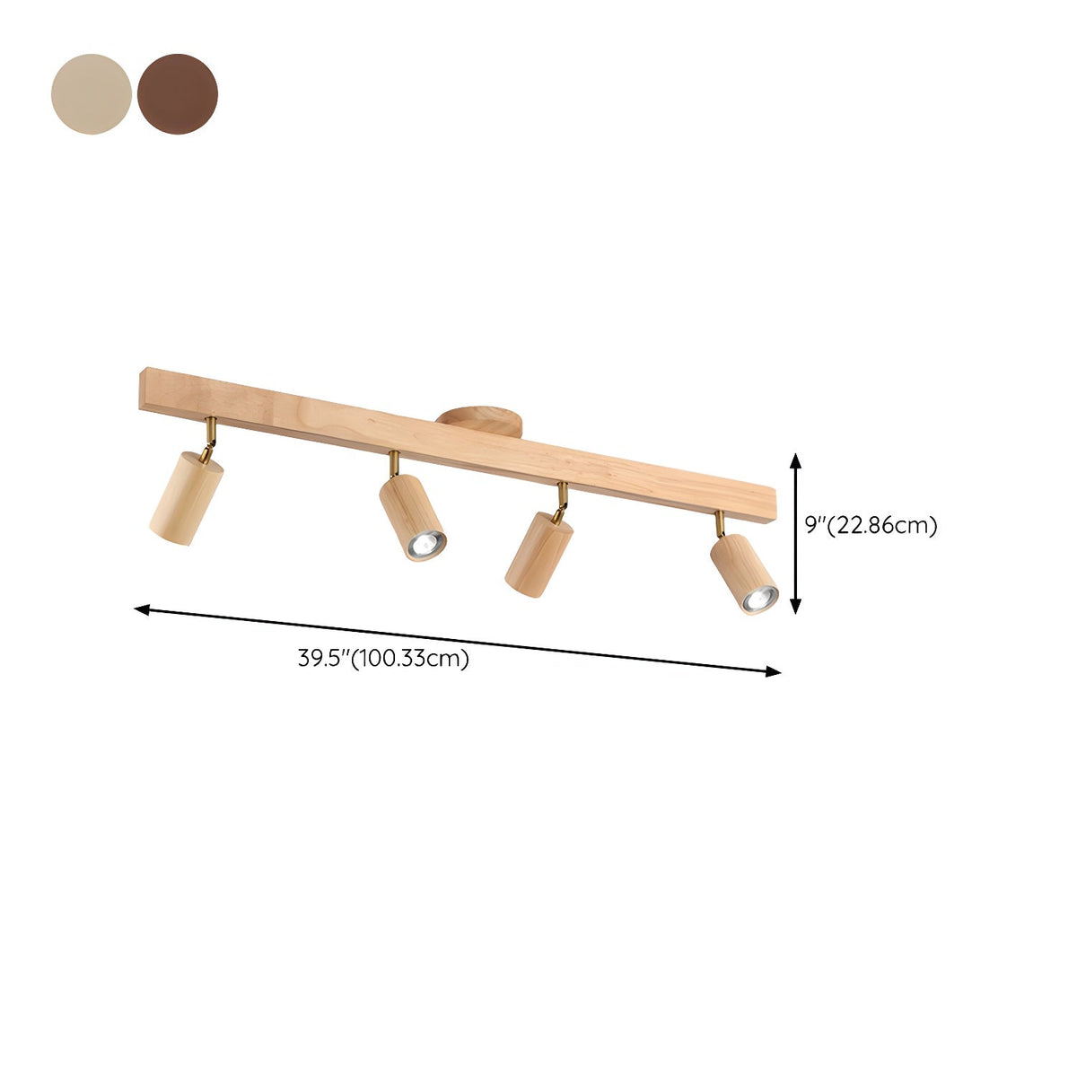 Natural Wood Beam Spotlight Light Ceiling lamp