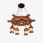 Nautical Industrial Style Wooden Chandelier Chandelier