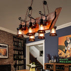 Nautical Industrial Style Wooden Chandelier Chandelier