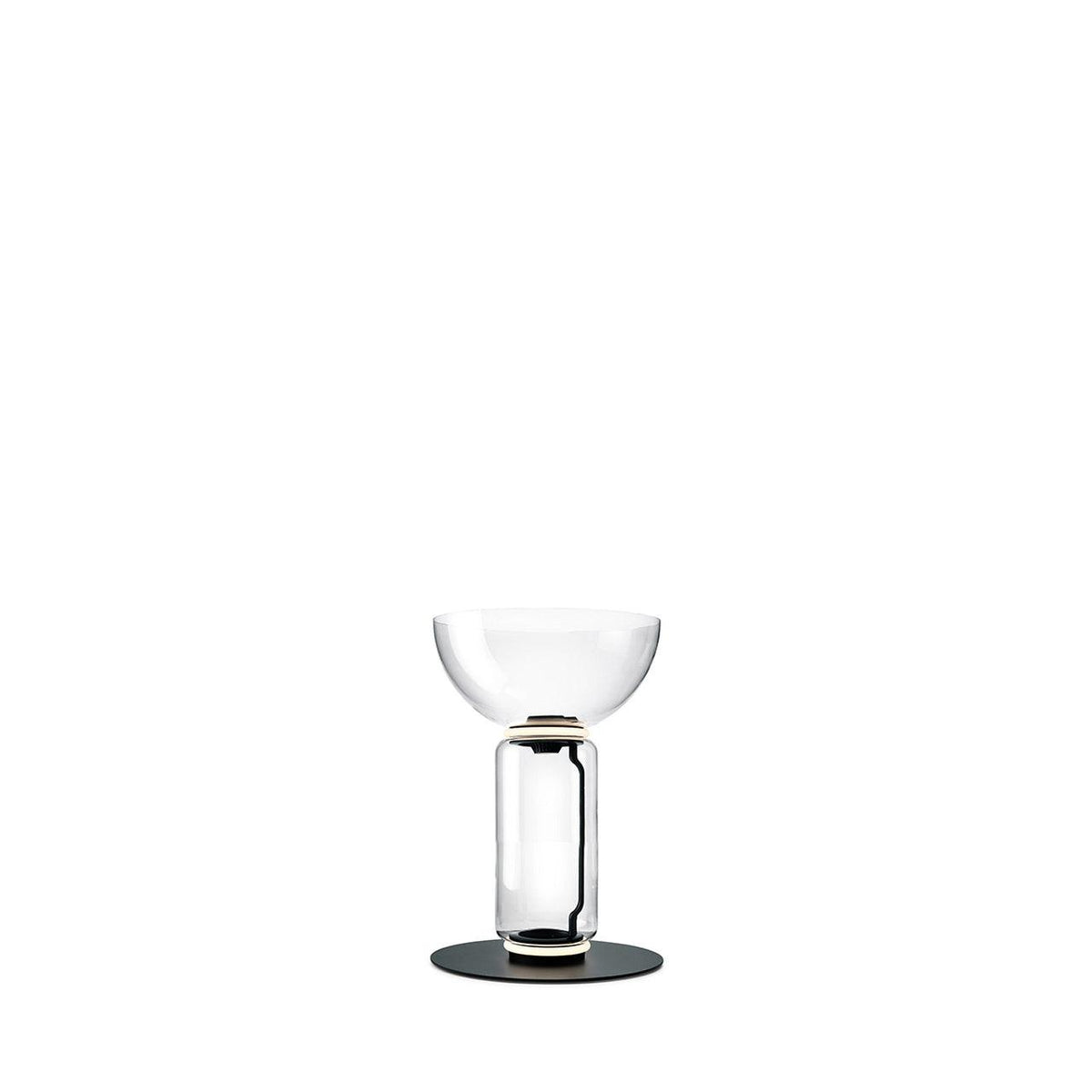 Bamboo Glass Floor Lamp ∅ 15.7″ x H 21.7″ / Dia 40cm x H 55cm / Clear + Black / US Plug Floor lamp