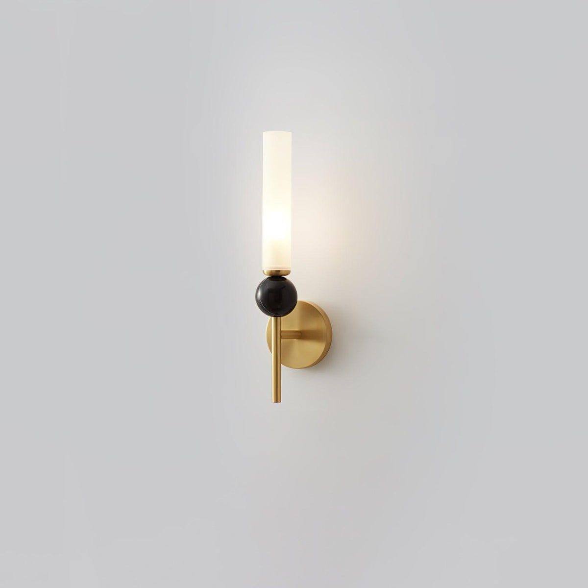 Marble Vertical Wall Lamp Model B ? 3.9″ x H 15.2″ / ? 10cm x H 38.5cm / Brass & White Wall lamp