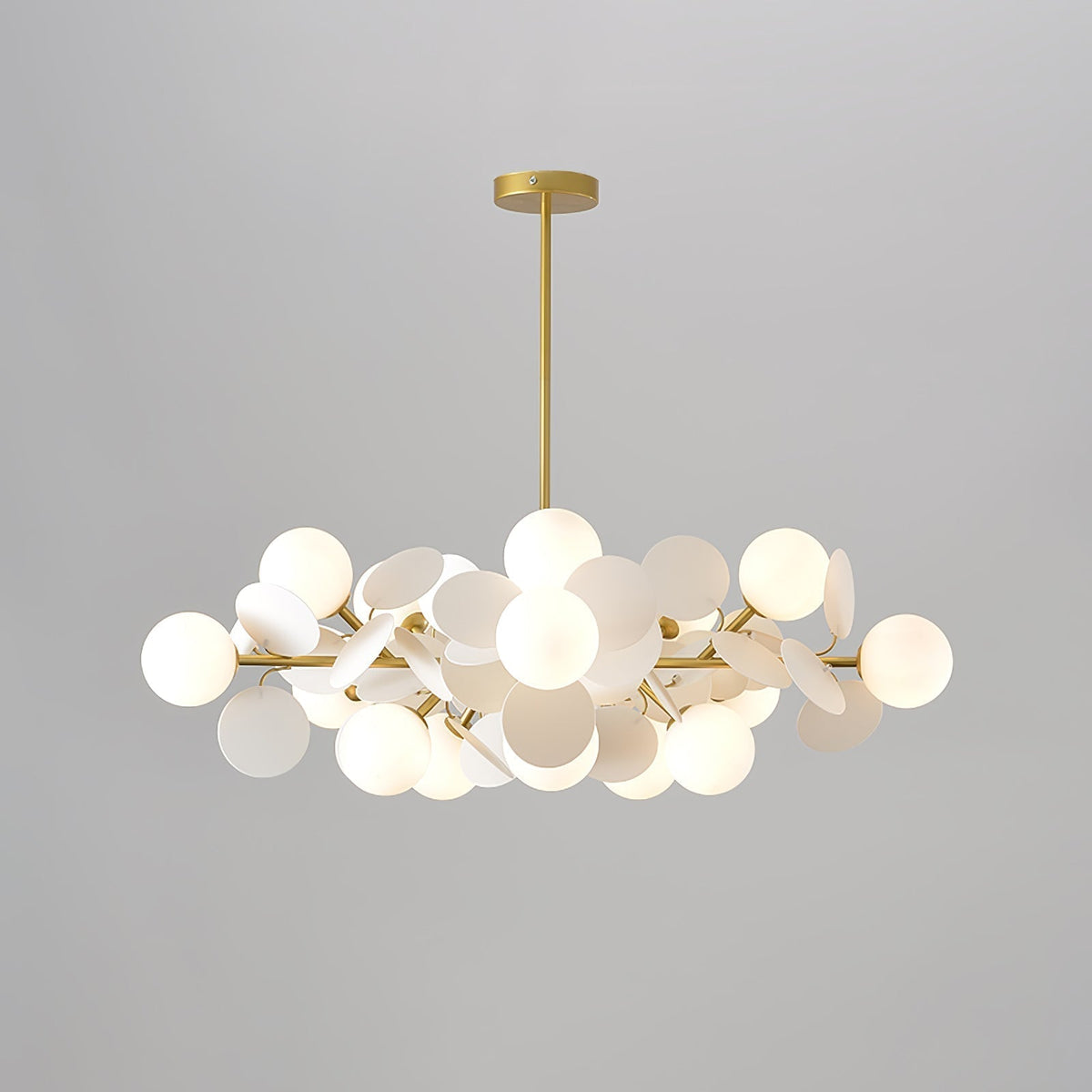 Off White Tree Chandelier 15 heads ? 35.4″ x H 11.8″ / Dia 90cm x H 30cm / Gold & White Chandelier