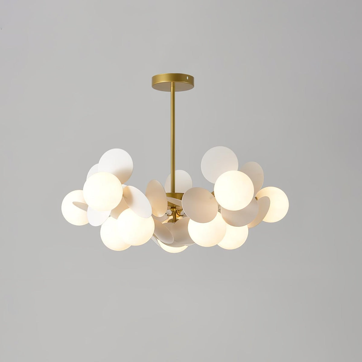 Off White Tree Chandelier 10 heads ? 26.4″ x H 10.4″ / Dia 67cm x H 26.5cm / Gold & White Chandelier