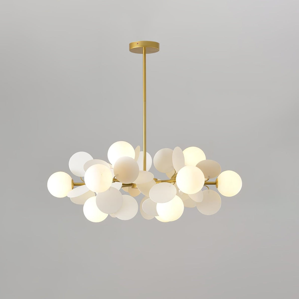 Off White Tree Chandelier 12 heads ? 29.5″ x H 11.8″ / Dia 75cm x H 30cm / Gold & White Chandelier