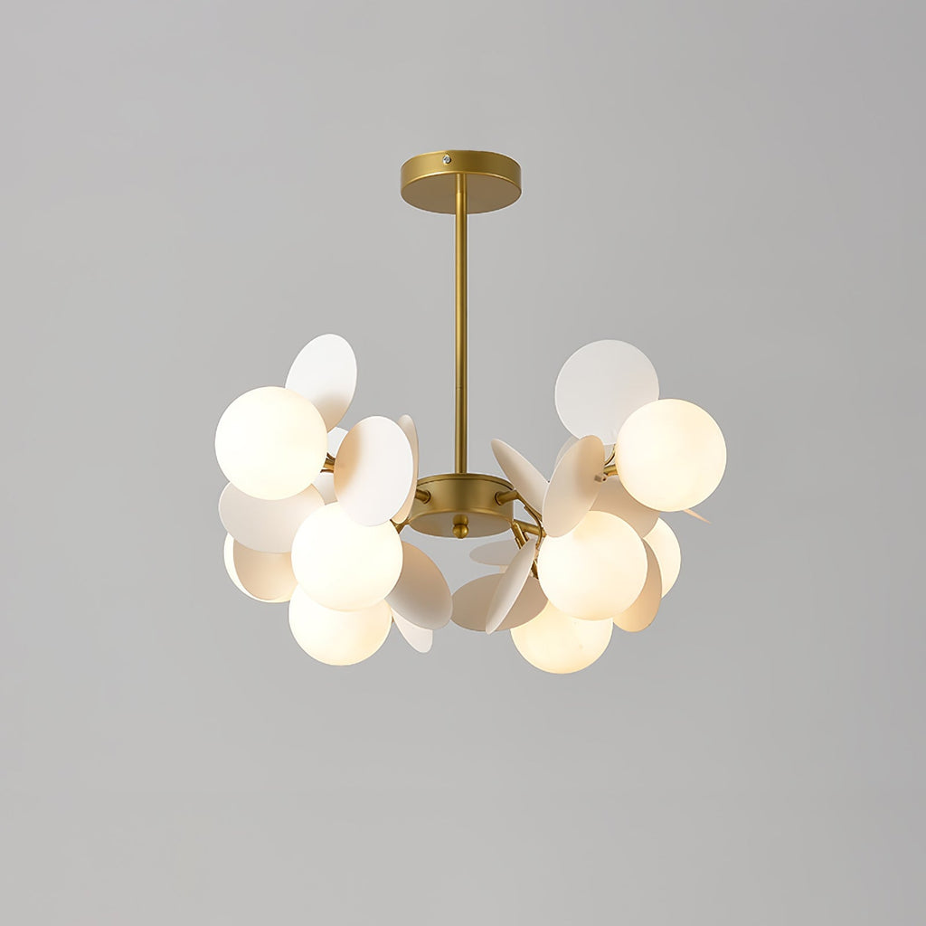 Off White Tree Chandelier 8 heads ? 23.6″ x H 10.4″ / Dia 60cm x H 26.5cm / Gold & White Chandelier
