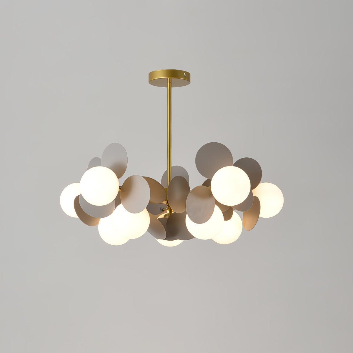 Off White Tree Chandelier 10 heads ? 26.4″ x H 10.4″ / Dia 67cm x H 26.5cm / Gold & Grey Chandelier