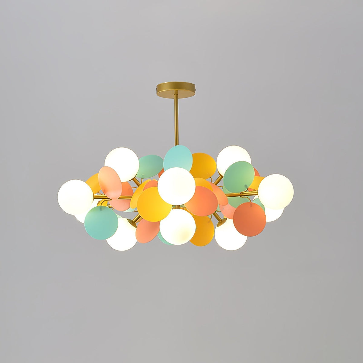Off White Tree Chandelier 12 heads ? 29.5″ x H 11.8″ / Dia 75cm x H 30cm / Gold & Colorful Chandelier