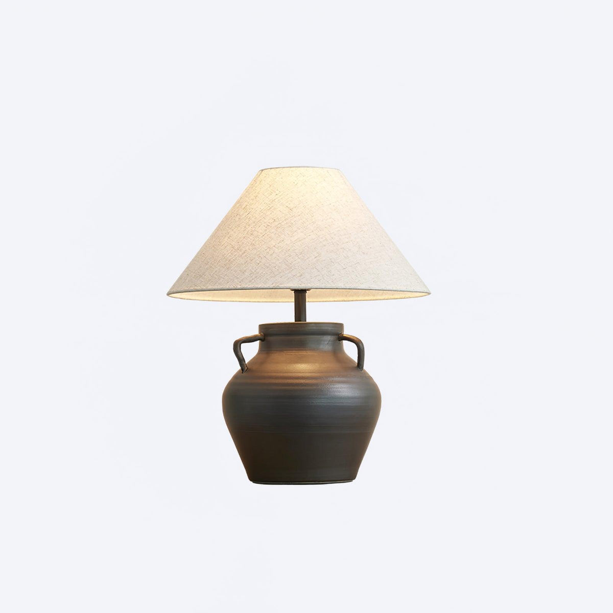Old Wine Pot Table Lamp ∅ 15.7″ x H 18.1″ / Dia 40cm x H 46cm / Black + White / US plug Table lamp