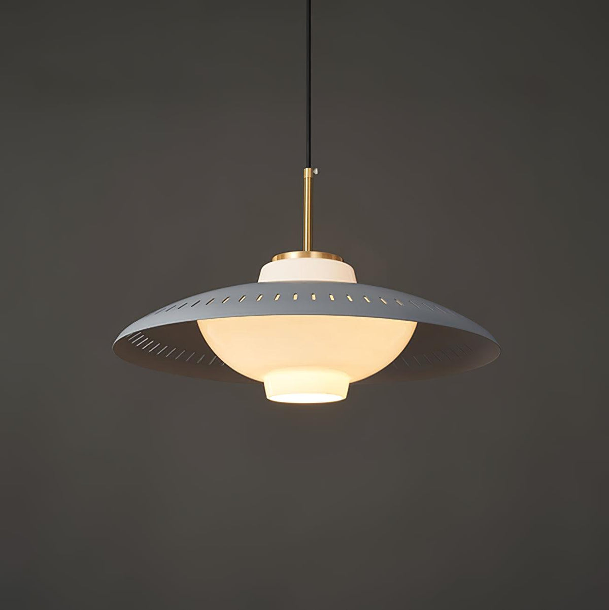 Opal Shade Pendant Lamp ∅ 17.7″ x H 8.8″/ Dia 45cm x H 22.5cm / Gray Pendant light