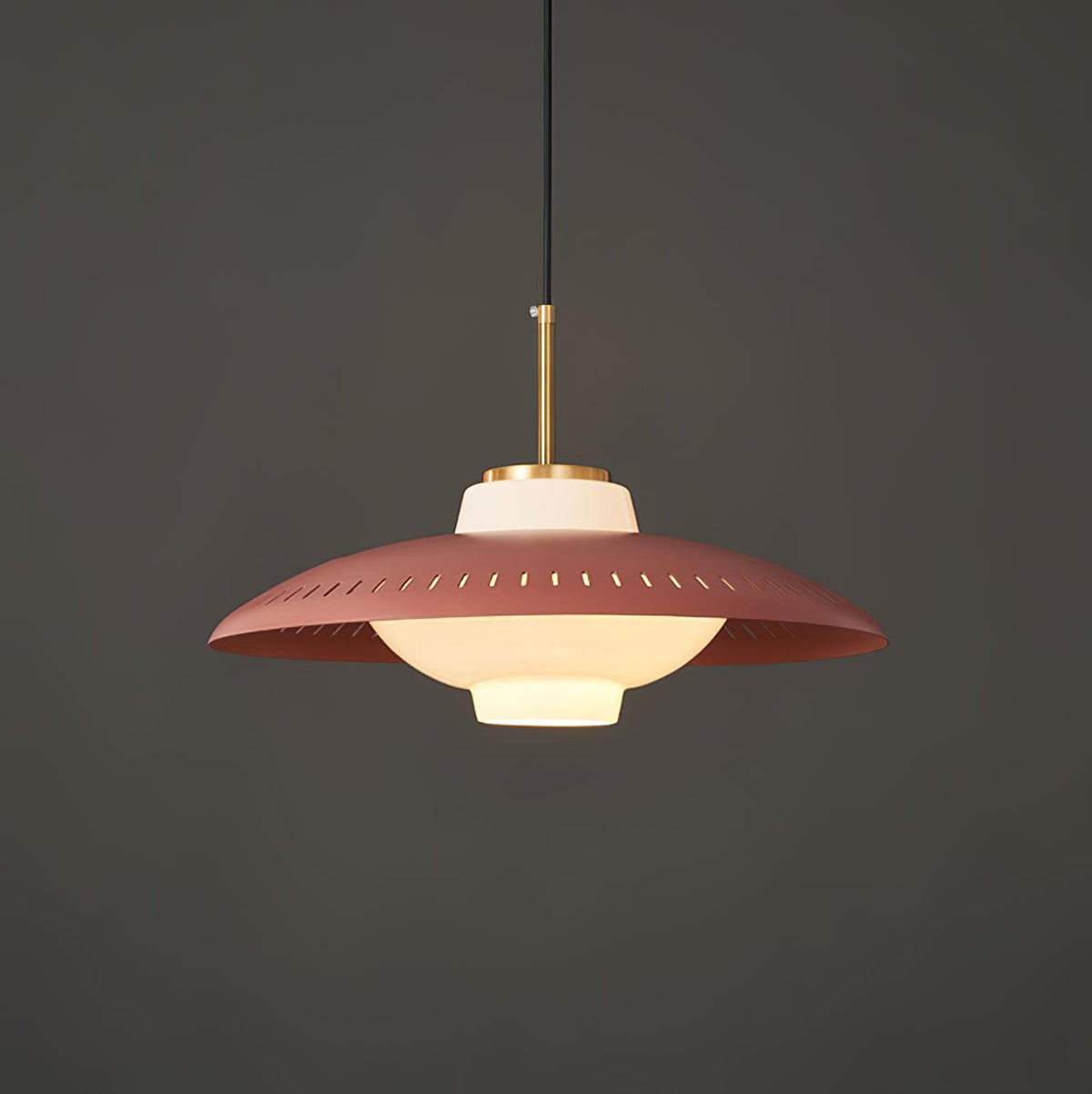 Opal Shade Pendant Lamp ∅ 17.7″ x H 8.8″/ Dia 45cm x H 22.5cm / Red Pendant light