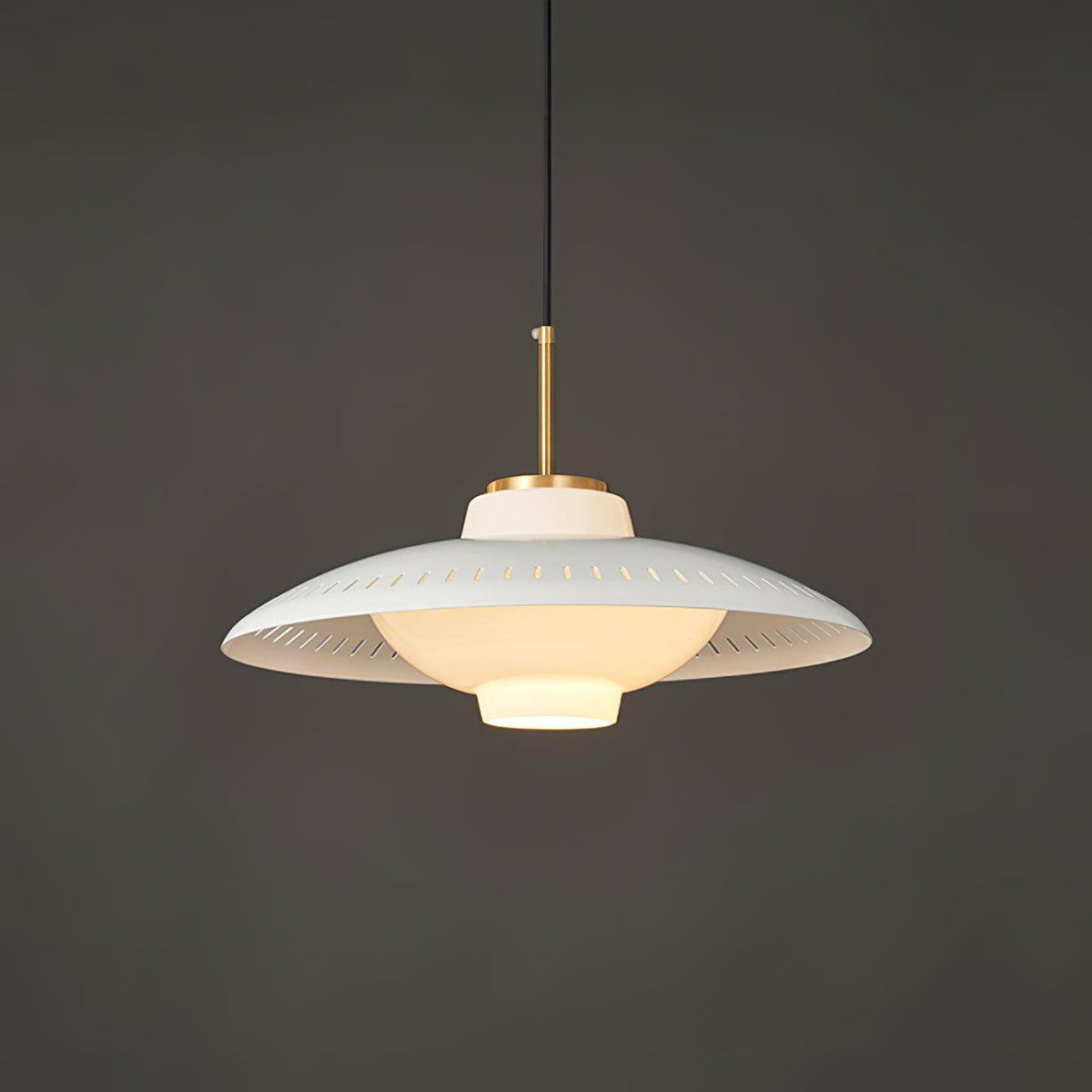 Opal Shade Pendant Lamp ∅ 17.7″ x H 8.8″/ Dia 45cm x H 22.5cm / White Pendant light