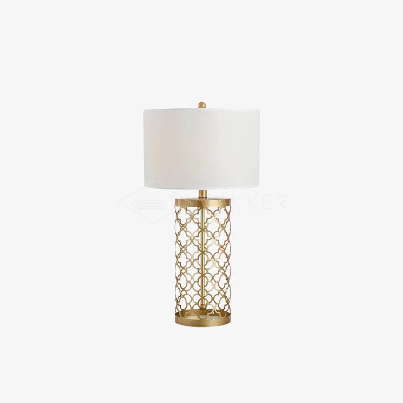 Openwork Metal Table Lamp ? 13.4″ x H 21.7″ / Dia 34cm x 55cm / Gold + White / US Plug Table lamp