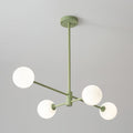 Orbi Green Chandelier 4 Heads L 26″ x H 7.9″ / L 66cm x H 20cm / Green & White Chandelier
