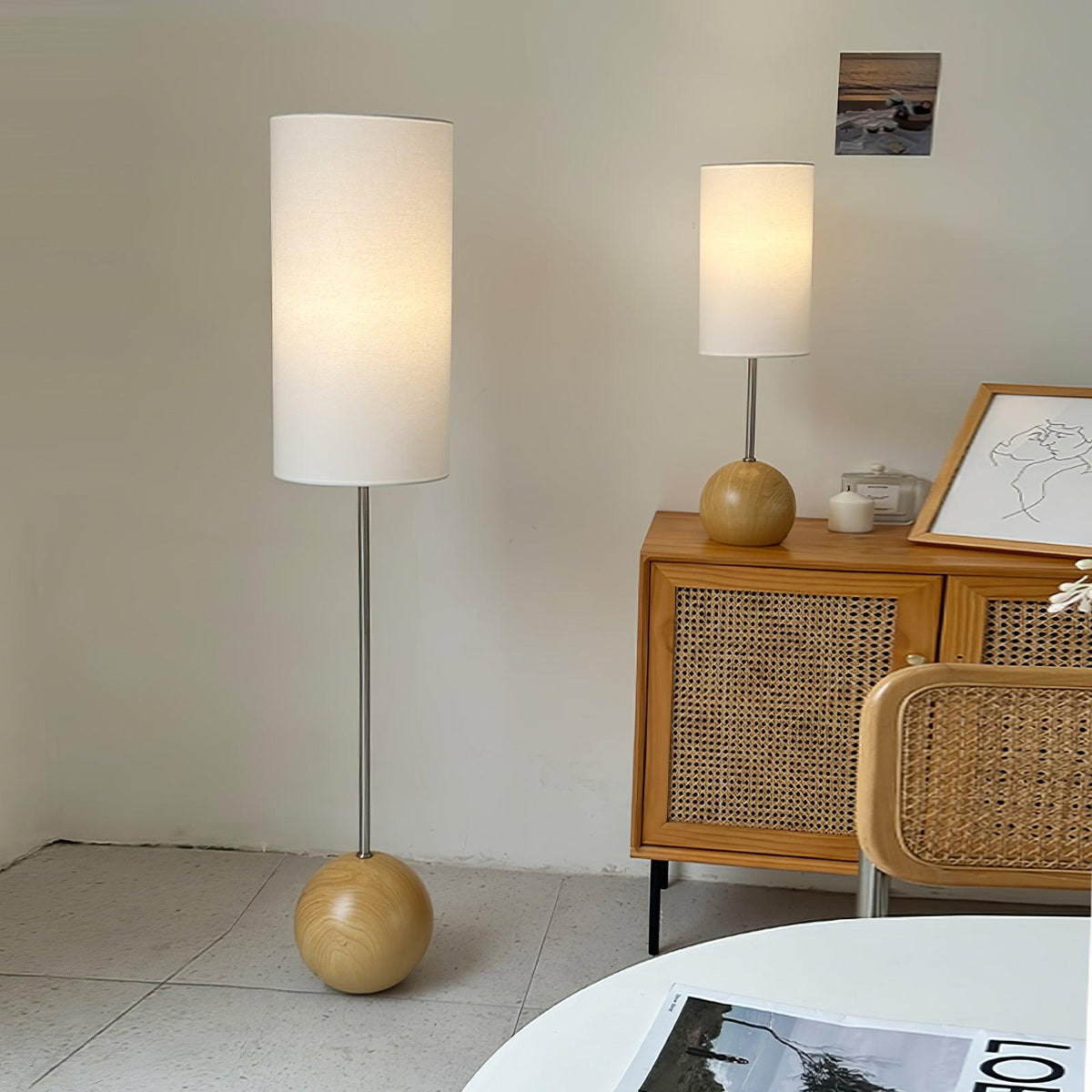 Orbis Wooden Sphere Floor Lamp Floor lamp