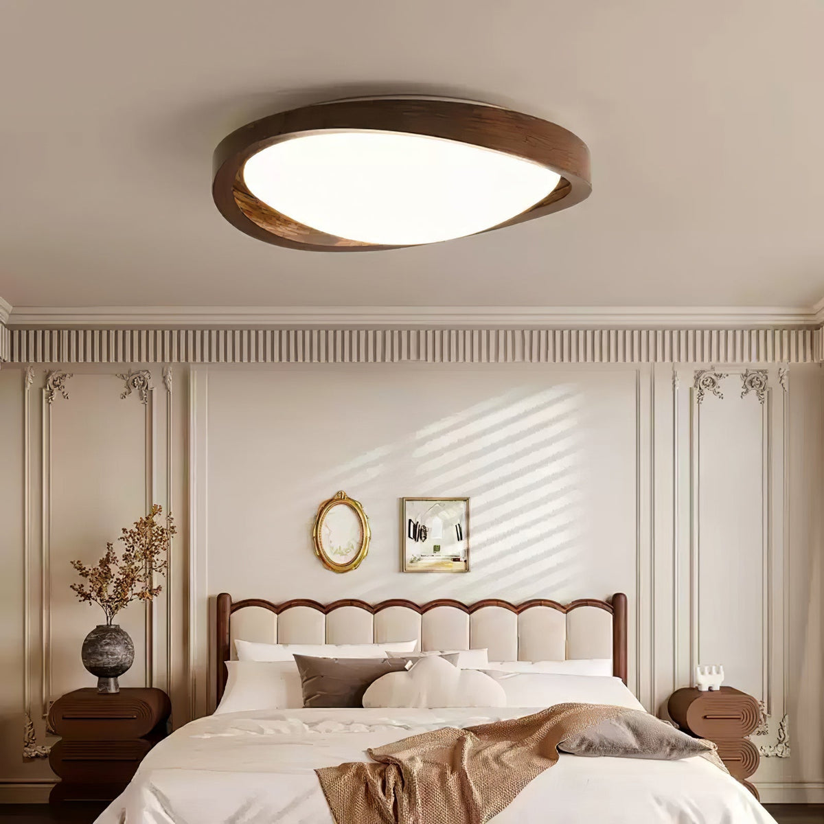 Walnut Curved Edge Ceiling Light